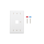 Placa de pared de 1 puerto, Keystone, con espacio para etiqueta, Color Blanco  - TiendaClic.mx