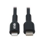 CABLE USB TRIPP-LITE  M102-01M-BK CABLE DE SINCRONIZACIóN Y CARGA USB C A LIGHTNING (M/M), CERTIFICADO MFI, NEGRO, 1 M [3.3 PIES] - TiendaClic.mx