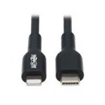 CABLE USB TRIPP-LITE  M102-02M-BK CABLE DE SINCRONIZACIóN Y CARGA USB C A LIGHTNING (M/M), CERTIFICADO MFI, NEGRO, 2 M [6.6 PIES] - TiendaClic.mx