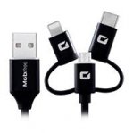 CABLE TPE ALL IN ONE USB MICRO USB LIGHTNING TIPO C MOBIFREE COLOR NEGRO/Tarjeta Madre 925426 - TiendaClic.mx
