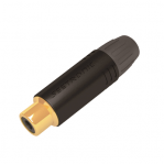 Conector Hembra RCA | Carcasa Enchapada en Negro | Contacto Enchapado en Oro | Cable OD 3.5-6.5mm - TiendaClic.mx
