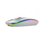 Mouse Nextep Inalámbrico Recargable Delgado/Silencioso RGB 1600 dpi Color Plata - TiendaClic.mx