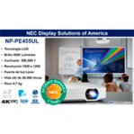 VIDEOPROYECTOR LASER NEC NP-PE455UL LCD 4500 LUMENES WUXGA 16:10 CONT 500,000:1 HDMI (HDCP) ZOOM 1.6X /SPK16W DISPLAY PORT - TiendaClic.mx