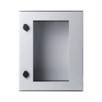 Gabinete de Poliéster IP66 Puerta Transparente, Uso en Intemperie (400 x 500 x 200 mm) con Placa Trasera Interior (Incluye Chapa y Llave). - TiendaClic.mx