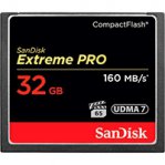 MEMORIA SANDISK 32GB COMPACTFLASH EXTREM PRO 160/150MBS VPG-20 - TiendaClic.mx
