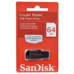 MEMORIA SANDISK 64GB USB 2.0 CRUZER BLADE Z50 NEGRO C/ROJO - TiendaClic.mx