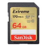 MEMORIA SANDISK SDXC 64GB EXTREME 170MB/S 4K CLASE 10 U3 V30 SDSDXV2-064G-GNCIN - TiendaClic.mx