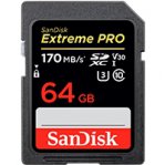MEMORIA SANDISK 64GB SDXC EXTREM PRO UHS-I 170MB/S 4K V30 CLASE 10 - TiendaClic.mx