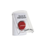 Botón de Salida de Emergencia con Tapa Protectora de Policarbonato Súper Resistente y Restablecimiento con Llave - TiendaClic.mx