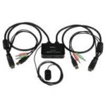 SWITCH CONMUTADOR KVM DE 2 PUERTOS HDMI® USB AUDIO MINI JACK CON CABLES INTEGRADOS SIN ALIMENTACION EXTERNA - 1080P - STARTECH.COM MOD. SV211HDUA - TiendaClic.mx