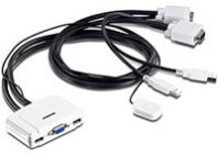 KVM SWITCH TRENDNET TK-217I USB/VGA DE 2 PUERTOS (INCLUYE CABLES  FIJOS DE 77 CM) - TiendaClic.mx