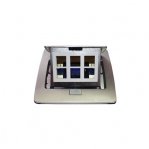 Mini caja de piso rectangular para datos y conectores tipo Keystone, Color acero inoxidable (3 puertos) (11000-21202) - TiendaClic.mx