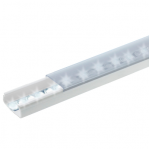 Difusor para tira LED con tapa transparente de PVC auto extinguible, ideal para colocar iluminación, 20 x 10mm, tramo de 1.53 m con cinta Autoadherible. - TiendaClic.mx