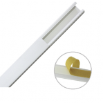 Canaleta color blanco de PVC auto extinguible de una vía, 20 x 17 mm tramo 6 pies, con cinta adhesiva (5201-21252) - TiendaClic.mx