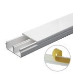 Canaleta en color blanco de PVC auto extinguible, con divisón 35 x 17, tramo de 6 pies, con cinta adhesiva (5301-21252) - TiendaClic.mx
