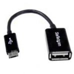 CABLE ADAPTADOR DE 12CM MICRO USB MACHO A USB A HEMBRA OTG PARA TABLETS SMARTPHONES TELÉFONOS INTELIGENTES - NEGRO - STARTECH.COM MOD. UUSBOTG - TiendaClic.mx