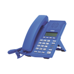 Teléfono IP soho color azul para 2 lineas SIP voz HD y conferencia de 3 vías, PoE - TiendaClic.mx